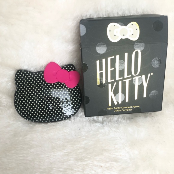SEPHORA Hello Kitty, Hello Pretty Compact Mirror, NIB! Black w/ White Polka Dots - Picture 3 of 7